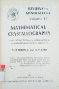 MATHEMATICAL CRYSTALLOGRAPHY An Introdcution to the Mathematical Foundations of Crystllography