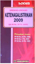 UNDANG-UNDANG KELISTRIKAN 2009 ( UU RI No. 30 th. 2009 )
