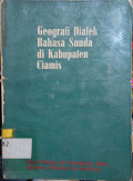 Geografi Dialek Bahasa Sunda Di Kabupaten Ciamis