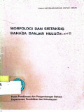 Morfologi dan Sintaksis Bahasa Banjar Hulubalang