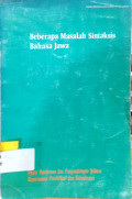 Beberapa Masalah Sintaksis Bahasa Jawa